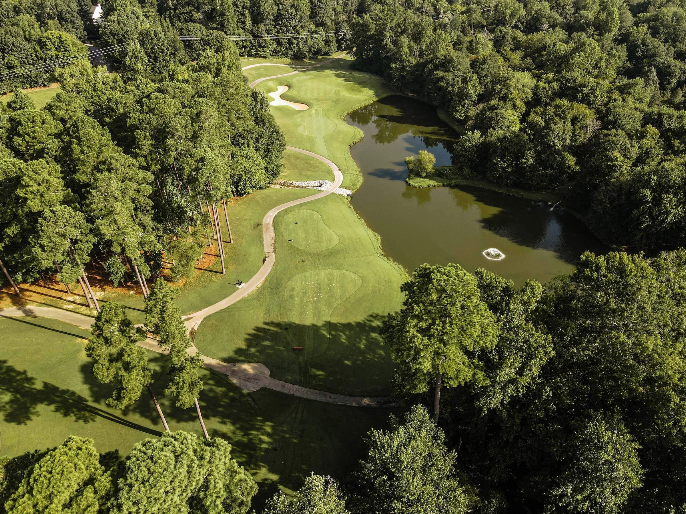 Hole #12 at Devils Ridge Golf Club in Holly Springs, NC