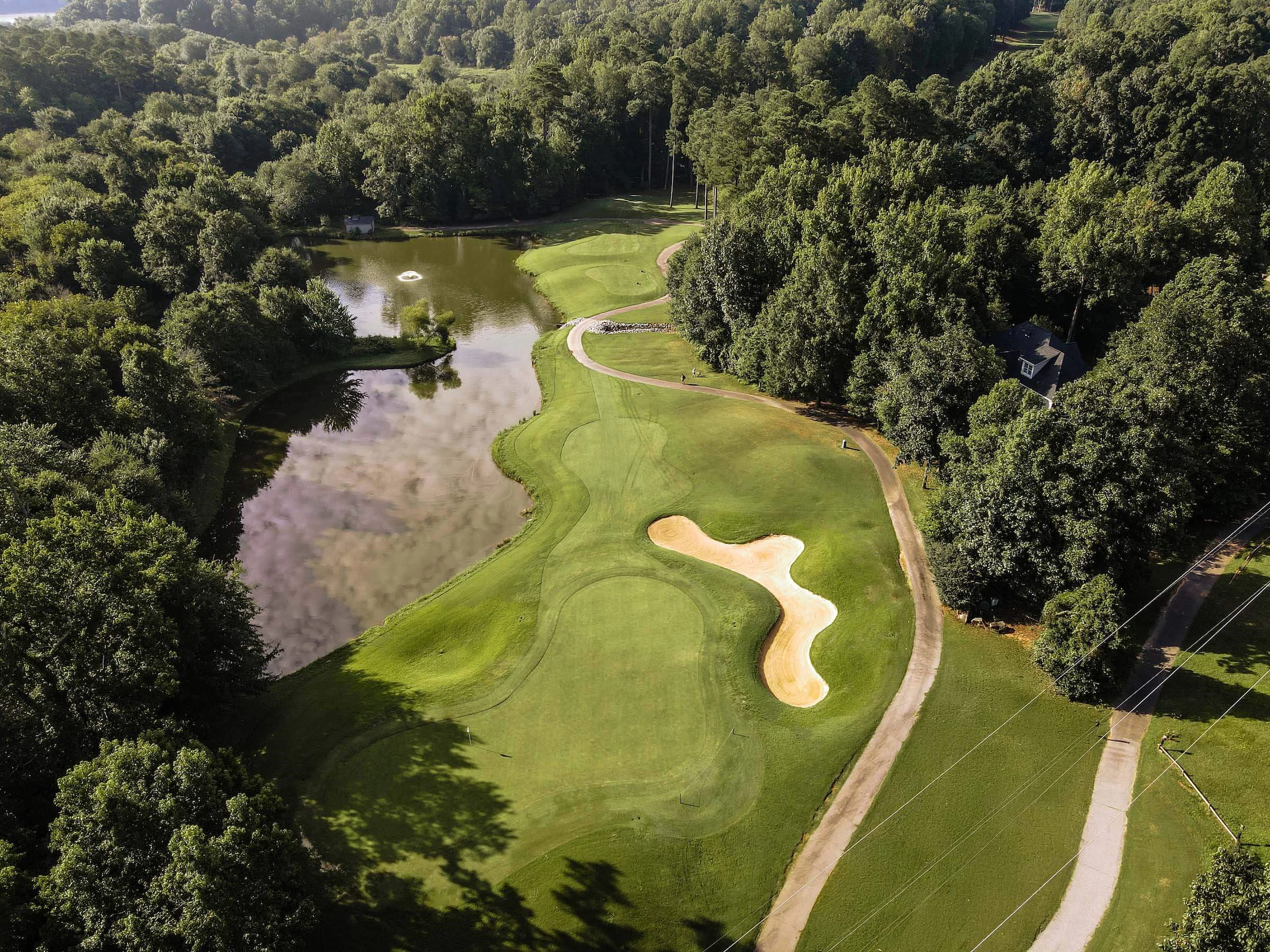 Hole #12 at Devils Ridge Golf Club in Holly Springs, NC