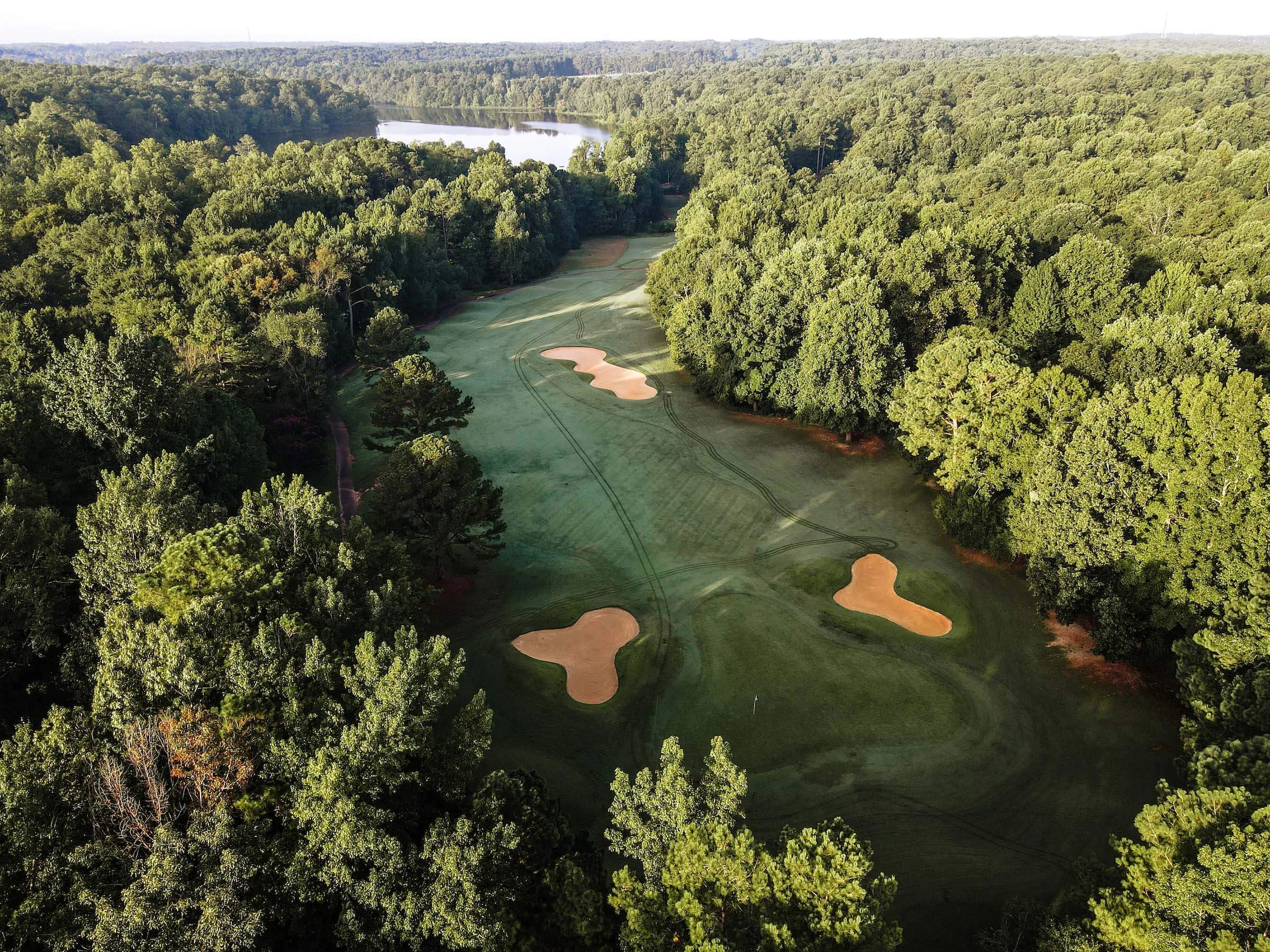 Hole #4 at Devils Ridge Golf Club in Holly Springs, NC