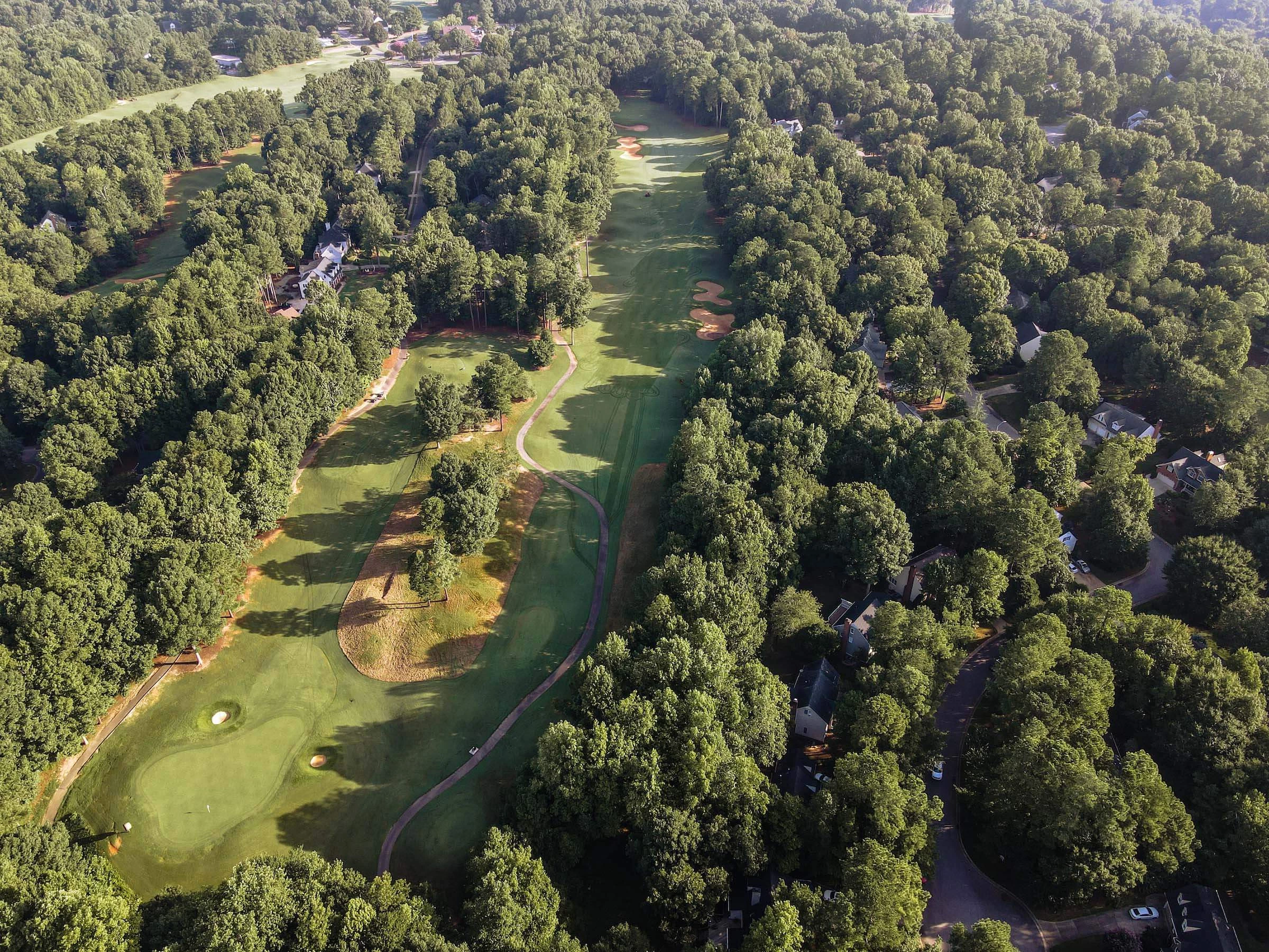 Hole #9 at Devils Ridge Golf Club in Holly Springs, NC