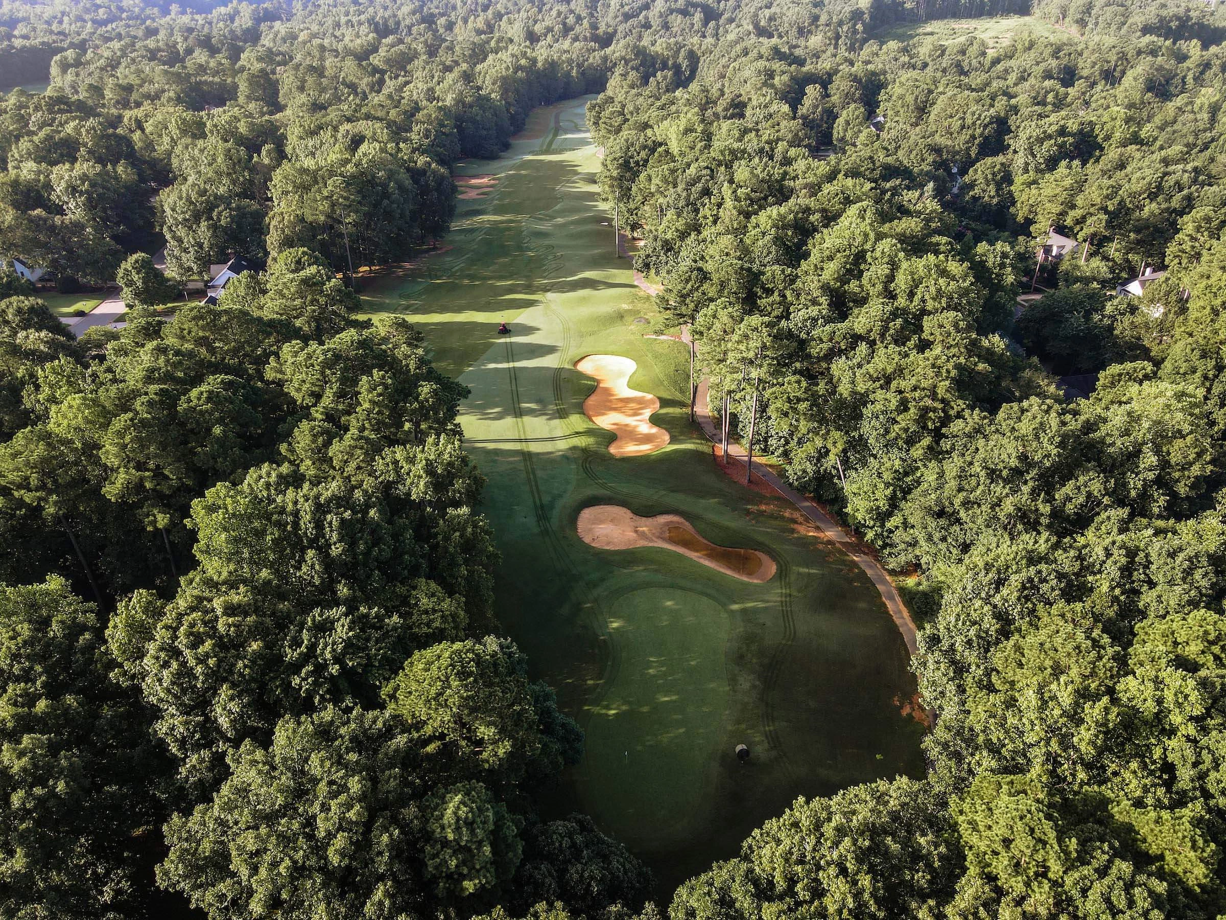 Hole #9 at Devils Ridge Golf Club in Holly Springs, NC