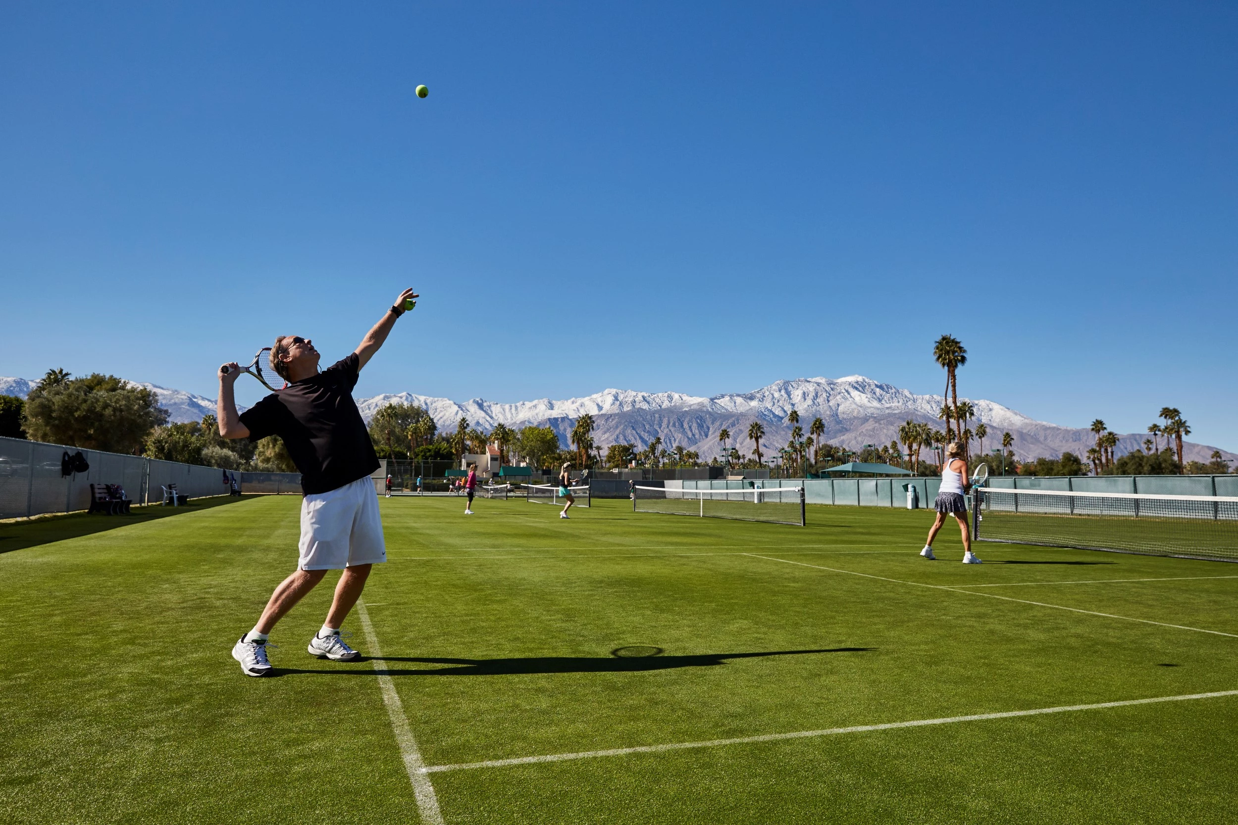 grass tennis court at Mission Hills Country Club